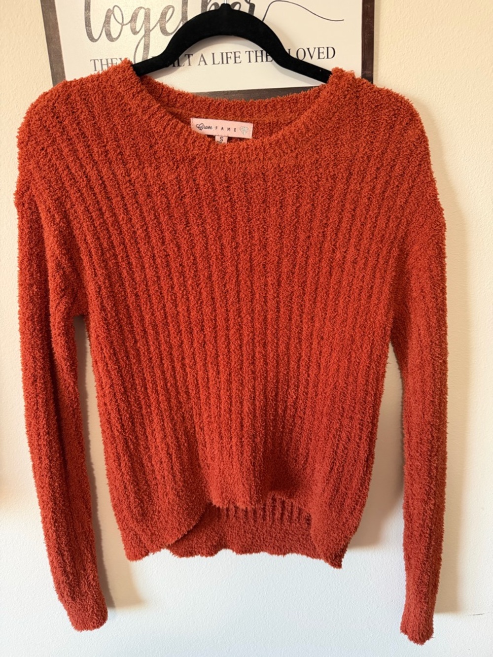 Crave Fame Rust Crew Neck Knit Sweater